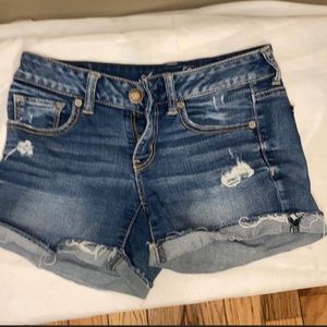 American Eagle distressed jean shorts